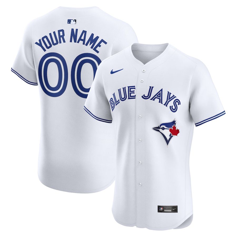 Men Toronto Blue Jays Nike White Home Elite Custom MLB Jersey->customized mlb jersey->Custom Jersey